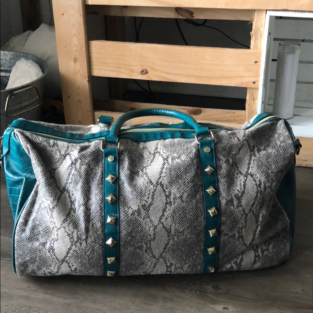 Snakeskin duffel bag